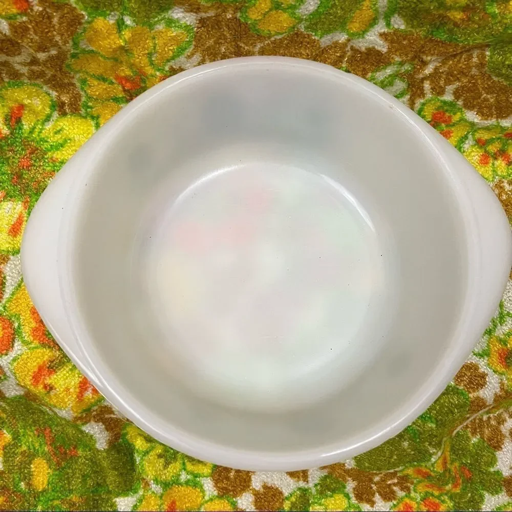 Vintage Glasbake 2 Quart Spring Blossom Round Casserole Dish